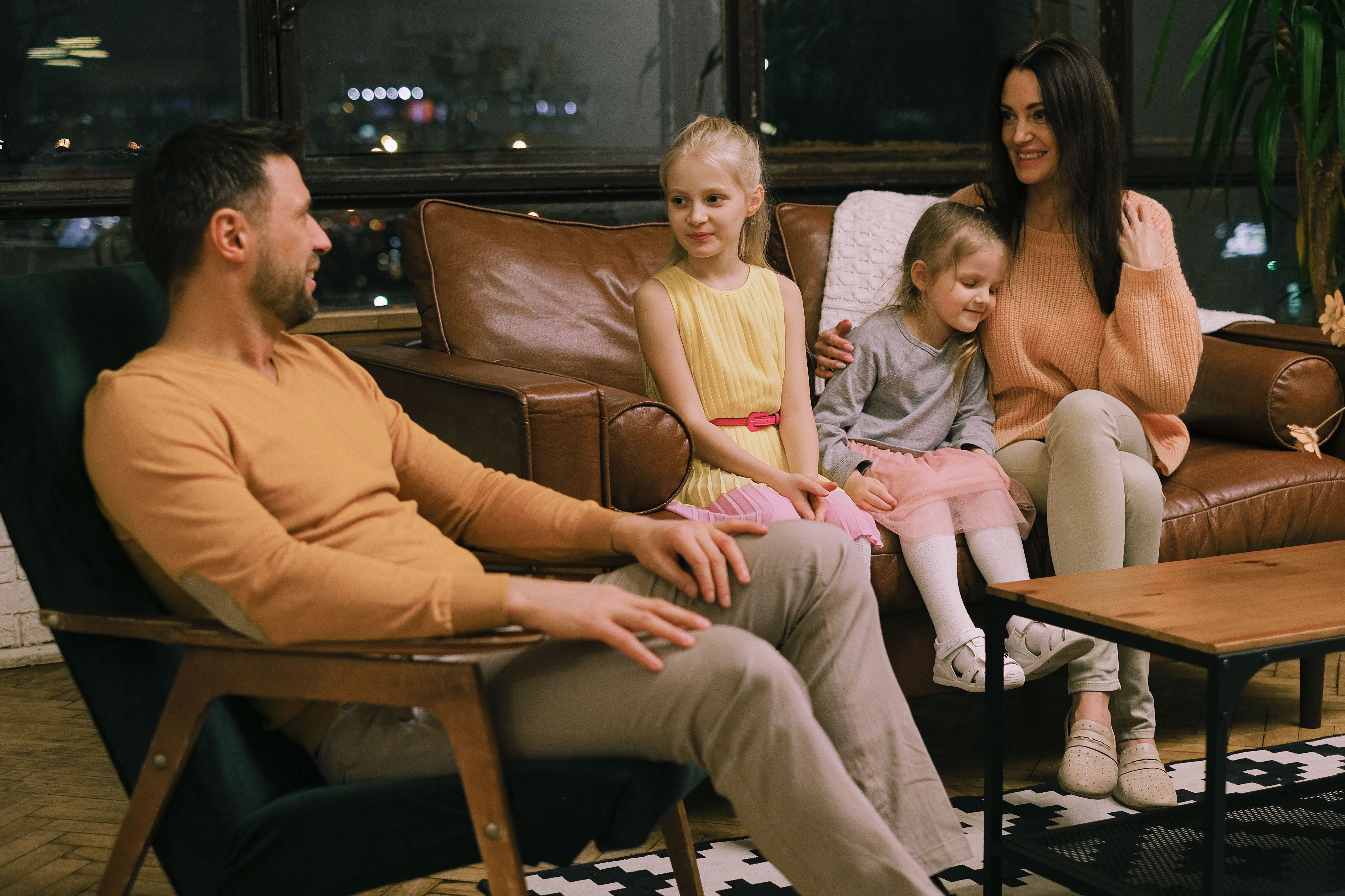 Family having a calm conversation about final expense planning and future responsibilities